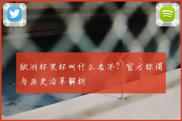 欧洲杯奖杯叫什么名字？官方称谓与历史沿革解析